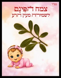 כרטיס פיגם לתינוקת – שמירה ואהבה